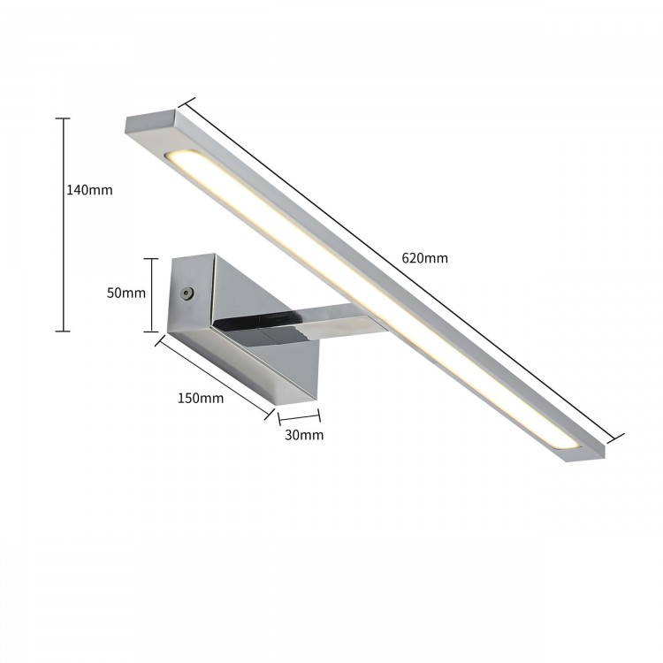 Kinkiet Isla chrom 62cm IP44 LED CCT - 3640