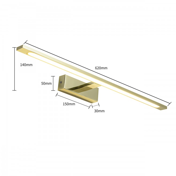 Kinkiet Isla złoty 62cm IP44 LED 4000K - 3642