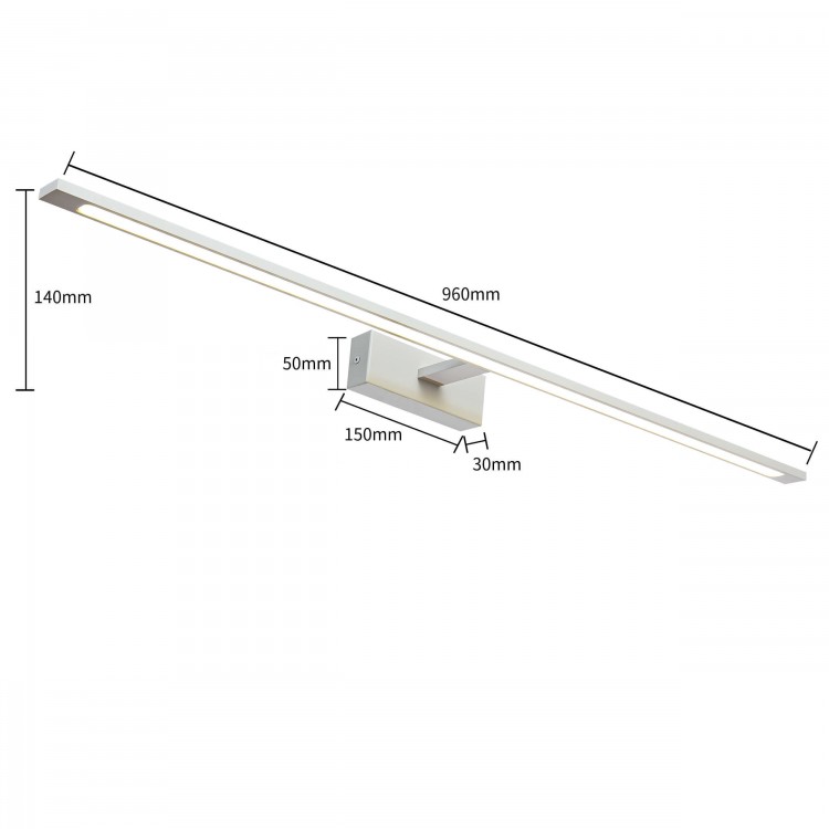 Kinkiet Isla XXL chrom 96cm IP44 LED CCT - 3667