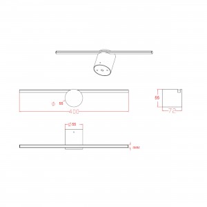 Kinkiet Modern Slim 40 cm złoty LED 3000K
