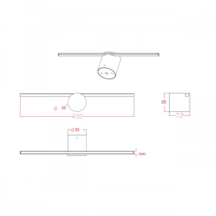 Kinkiet Modern Slim 40 cm złoty LED 3000K - 3891