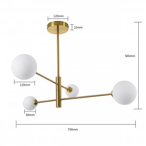 Lampa wisząca Dorado złota 4xG9