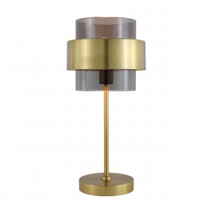 Lampa stołowa Miele dymno - złota 1xE14