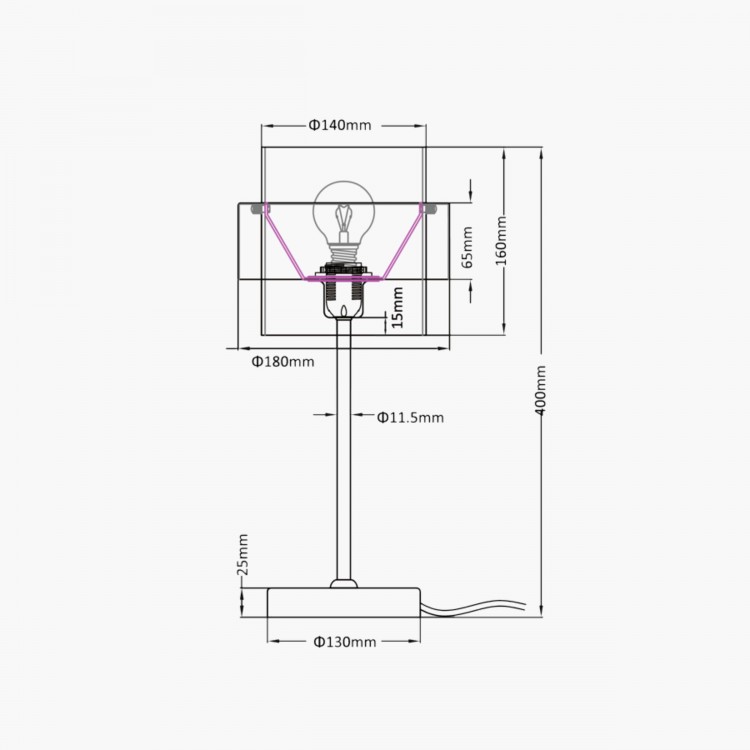 Lampa stołowa Miele biurkowa czarna 1xE14 - 3950