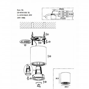 Faro XL oprawa natynkowa czarna