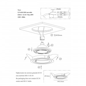 Ruchome oczko podtynkowe Nero białe 1xGU10