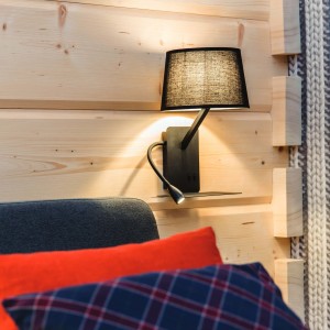 Kinkiet z półką Dakota prawy czarny 1xE27