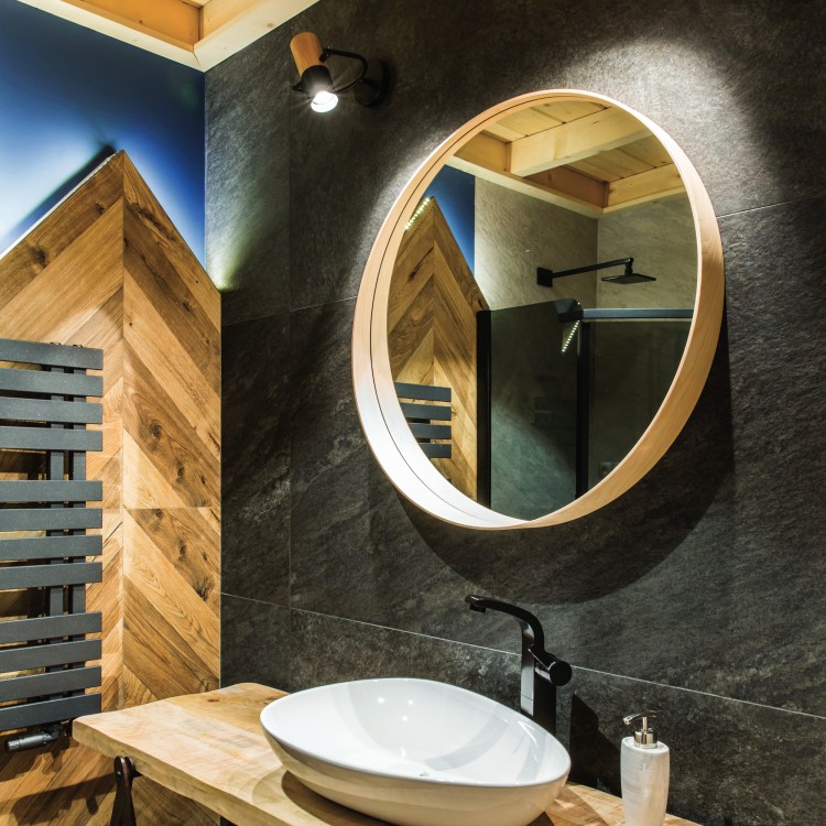 Kinkiet Bovino drewniano - czarny 1xGU10 - 4131