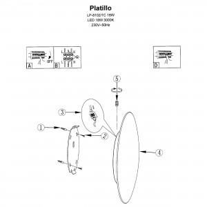 Plafon Platillo 21 cm czarny LED 3000K Plafon Platillo 21 cm czarny LED 3000K
