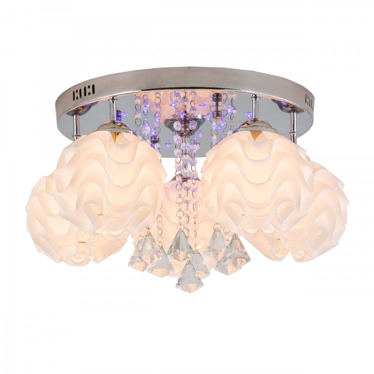 Ozdobny plafon Sada srebrny 5xE14 plus LED - 4291