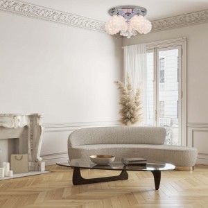 Ozdobny plafon Sada srebrny 5xE14 plus LED