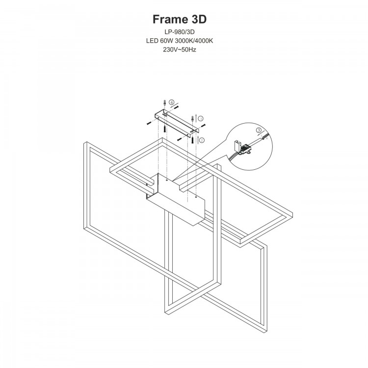 Lampa wisząca Frame czarna LED 4000K - 4326