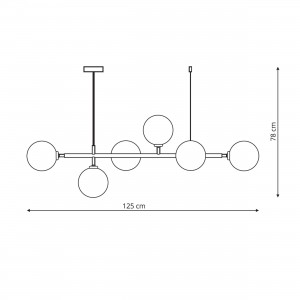 Lampa wisząca Alisa złota 6xE14