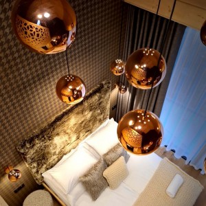 Lampa wisząca Rame miedziana 1xE27