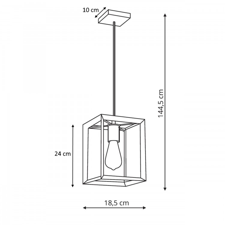 Lampa wisząca Napoli czarna 1xE27 - 4398