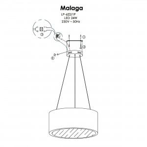 Lampa wisząca Malaga szara LED 3000K