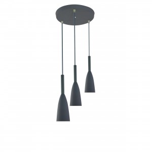 Lampa wisząca Solin 3 szara 3xE27
