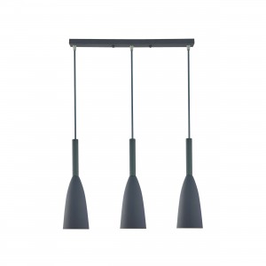 Lampa wisząca Solin 3 szara 3xE27