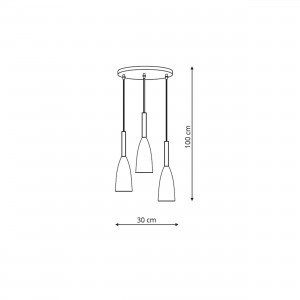 Lampa wisząca Solin 3 czarno-złota 3xE27