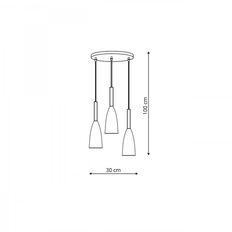 Lampa wisząca Solin 3 czarno-złota 3xE27 - 4448