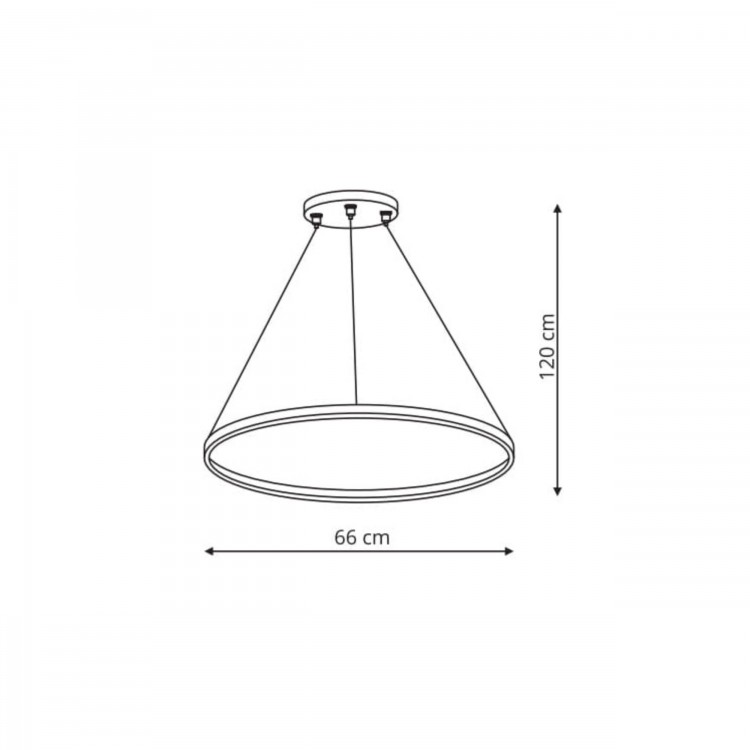 Ring wisząca średnia czarna 4000K - 4472