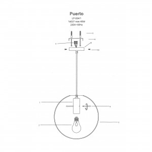 Lampa wisząca Puerto czarna 1xE27