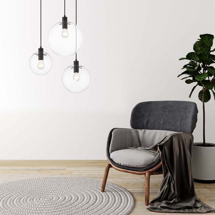 Lampa wisząca Puerto czarna 1xE27 - 4494