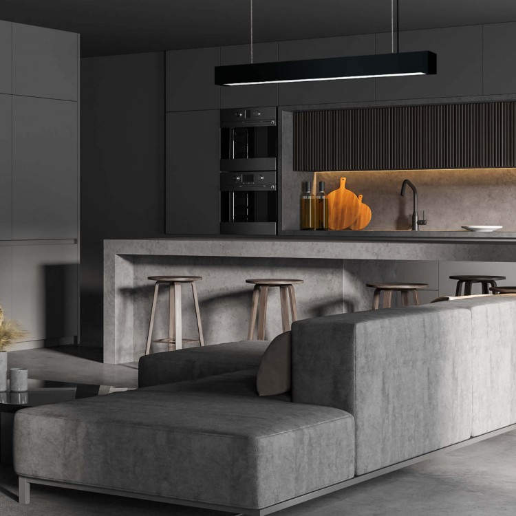 Ibros wiszący czarny duży 24W 3000K IP20 - 4506