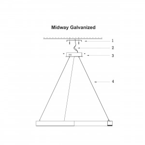 Lampa wisząca Midway Shiny XL złota LED 3000K