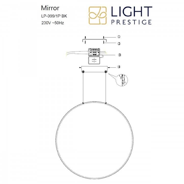 Lampa wisząca Mirror S złota LED 3000K - 4551