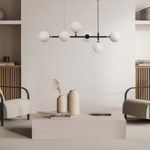 Lampa wisząca Alisa czarna 6xE14