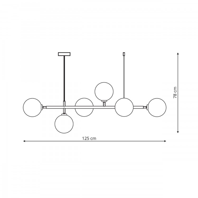 Lampa wisząca Alisa czarna 6xE14 - 4567