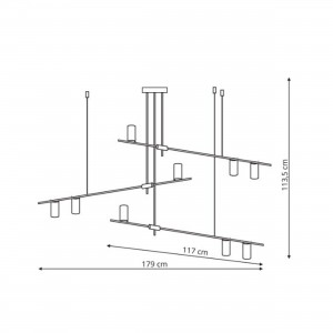 Lampa wisząca Arizona czarno - złota 9xGU10
