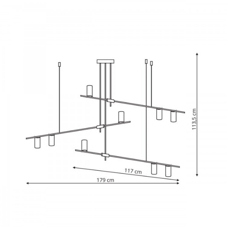 Lampa wisząca Arizona czarno - złota 9xGU10 - 4579