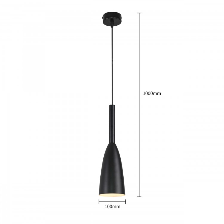 Lampa wisząca Solin 1 czarna 1xE27 - 4586
