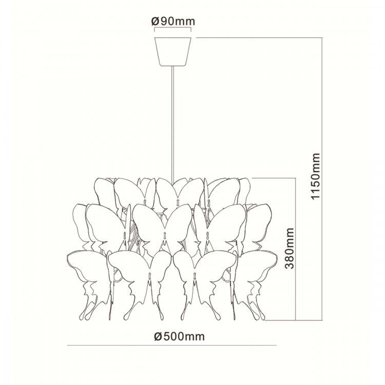 Lampa wisząca Farfalla ciemny róż 1xE27 - 4635