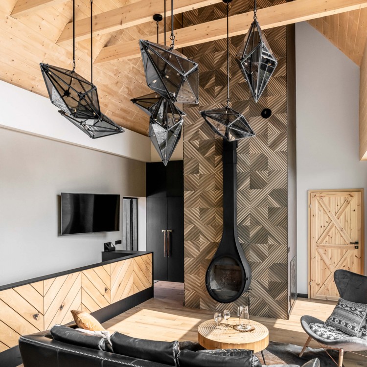 Lampa wisząca Konstelacja pozioma dymna czarna 7xG9 - 4675