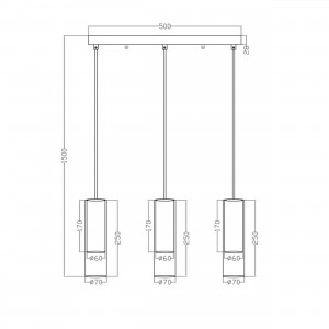 Lampa wisząca Manacor złota 3xGU10