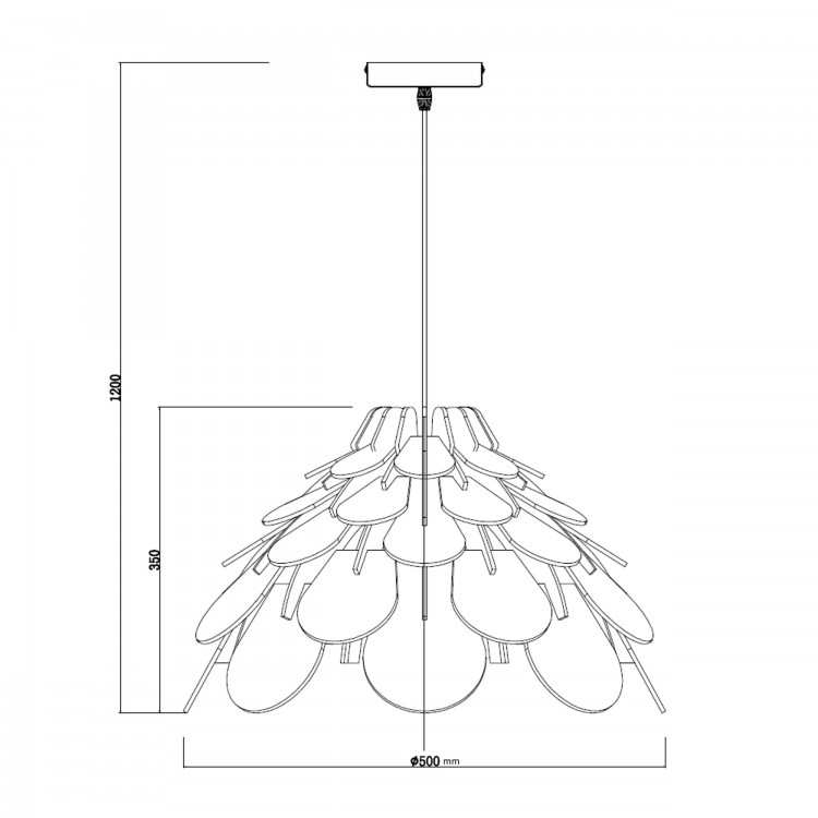 Lampa wisząca Burgo duża drewniana 1xE27 - 4735