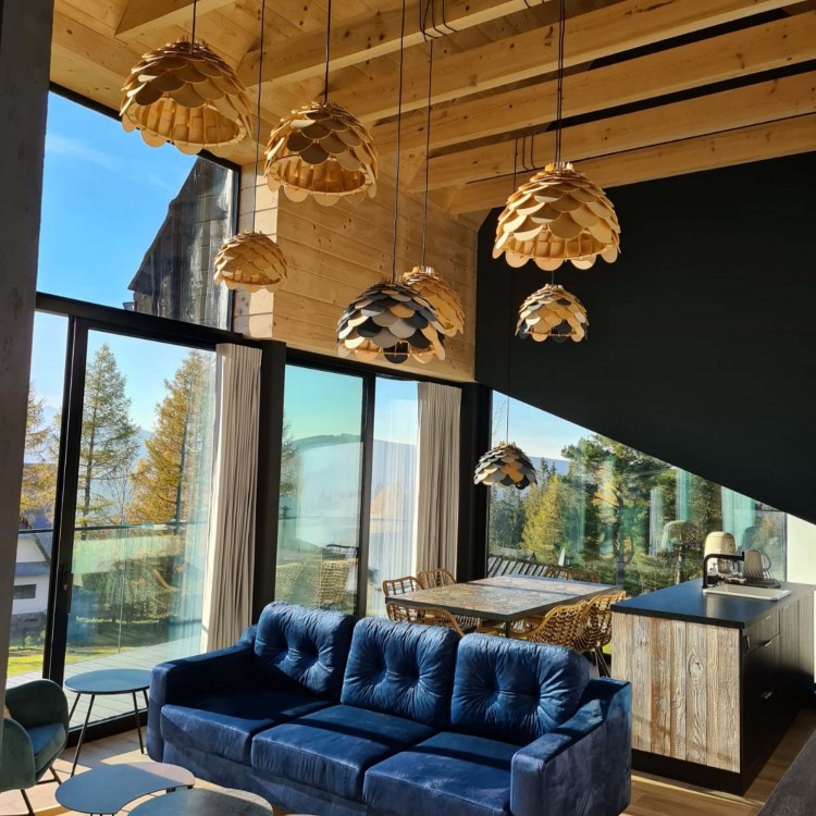 Lampa wiszaca Burgo mała drewniana 1xE27 - 4737