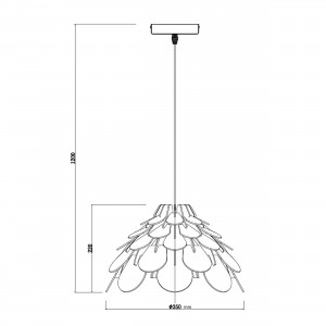 Lampa wiszaca Burgo mała drewniana 1xE27
