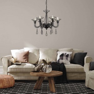 Lampa wisząca Tarragona czarna 6xE14