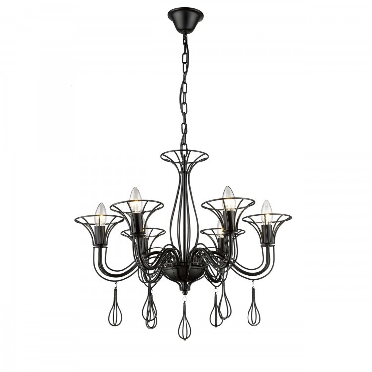 Lampa wisząca Tarragona czarna 6xE14 - 4775