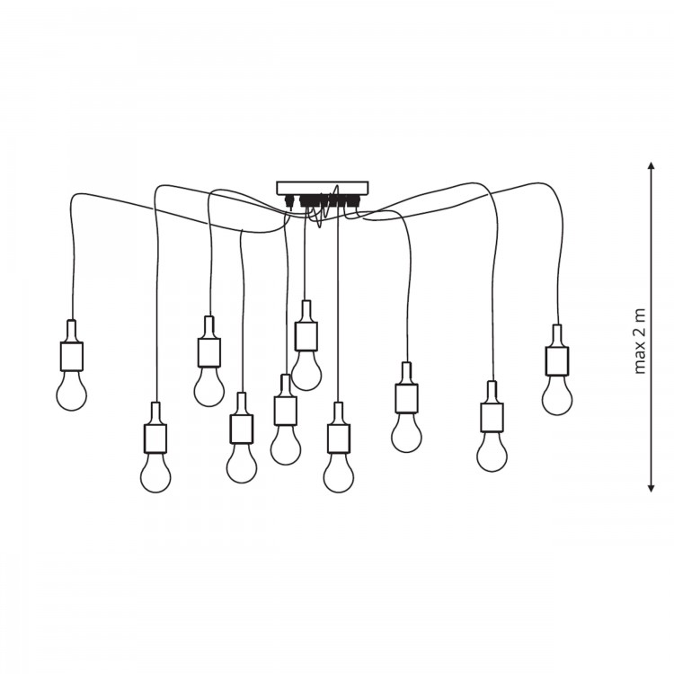 Lampa wisząca Soleto czarna 10xE27 - 4778