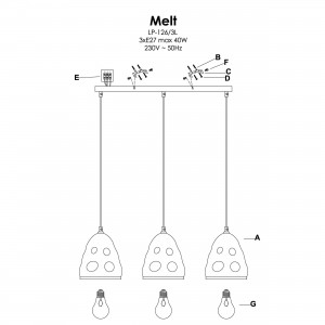Lampa wisząca Melt 3xE27