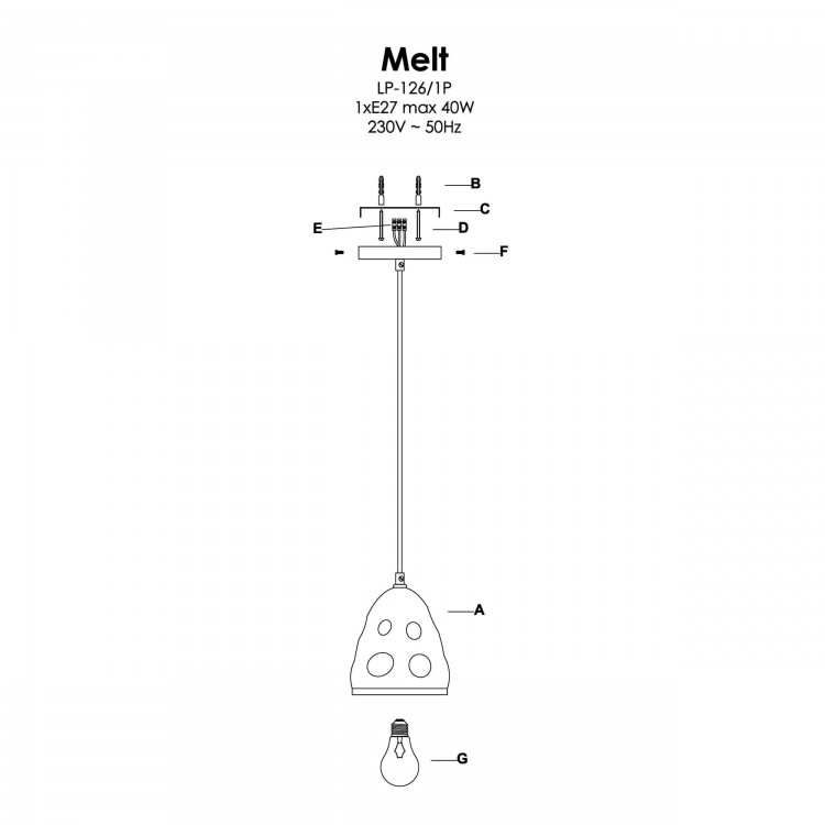 Lampa wisząca Melt 1xE27 - 4790