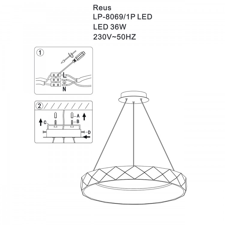 Lampa wisząca Reus różowe złoto LED 4000K - 4814