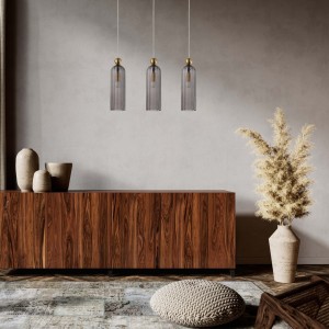 Lampa wisząca Piega 3 smoked 3xE14