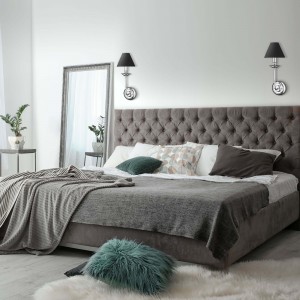 Kinkiet Glamour srebrno - czarny 1xE14