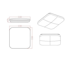 Plafon kwadratowy Babilon 33 cm czarny LED 4000K Plafon kwadratowy Babilon 33 cm czarny LED 4000K